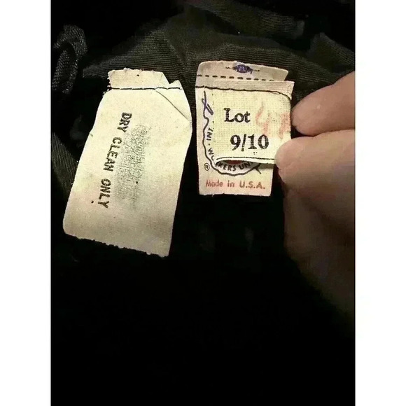 Vintage 90s Black Velour Velvet Spaghetti Strap Maxi Dress Jewel Detail ILGWU - Picture 6 of 7